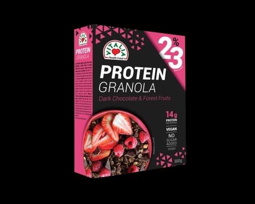 جرانولا بروتين بنكهة شوكولاتة و فواكه الغابة، بدون...