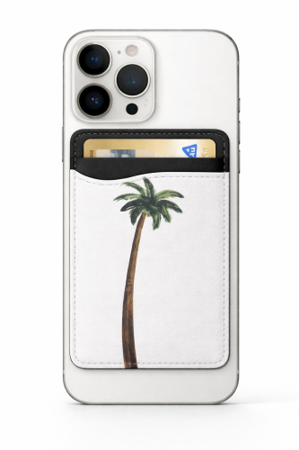 Card holder wallet behind the phone