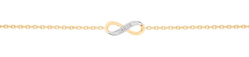 Gold-plated bracelet with white cubic zirconia - D...
