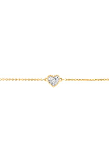 Gold-plated bracelet with white cubic zirconia - D...