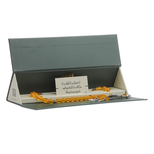 سبحة رجالية تورمالين مصنوعة من البورسلان وفضة مع خ...