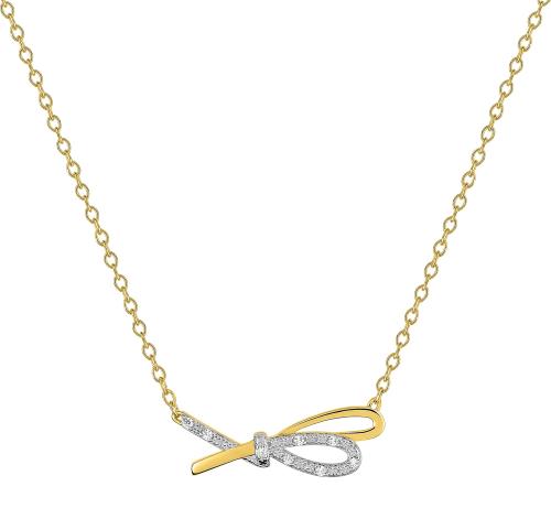 Gold plated necklace with zirconia - DSC361Z40E -...