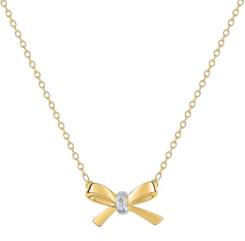 Gold plated necklace with zirconia - DSC358Z40E -...