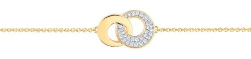 Gold-plated bracelet with white cubic zirconia - D...