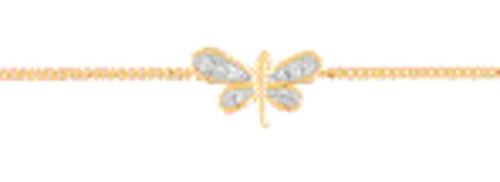 Gold-plated bracelet with white cubic zirconia - D...