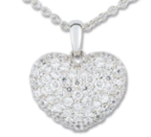 Silver necklace with white cubic zirconia - ASCL66...