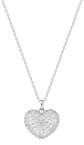 Silver necklace with white cubic zirconia - ASCL66...