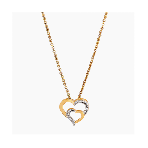 Gold-plated necklace with white cubic zirconia - D...
