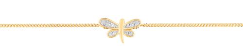 Gold-plated bracelet with white cubic zirconia - D...