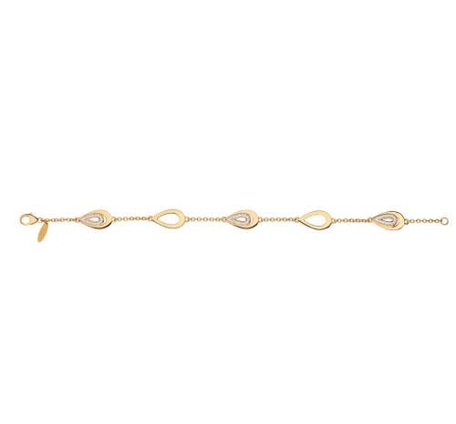 Gold-plated bracelet with white cubic zirconia - D...