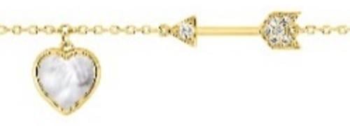 Gold plated bracelet with MOP and zirconia - DMB38...