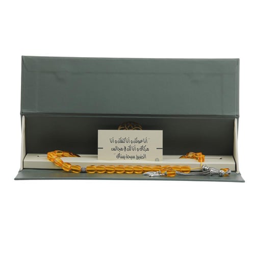 سبحة رجالية تورمالين مصنوعة من البورسلان وفضة مع خ...