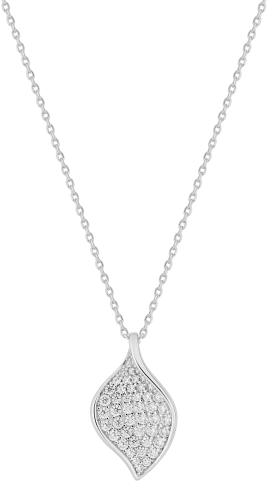 Silver necklace with white cubic zirconia - ASCU68...
