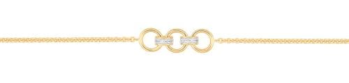 Gold-plated bracelet with white cubic zirconia - D...