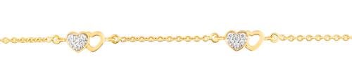 Gold-plated bracelet with white cubic zirconia - D...