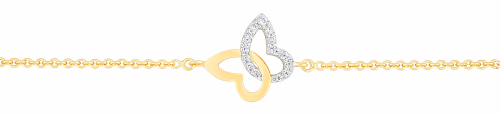 Gold-plated bracelet with white cubic zirconia - D...