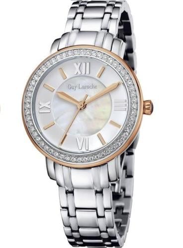Guy Laroche L2010-05 ساعة نسائية باللون الفضي ولمس...