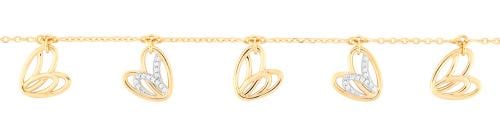Gold-plated bracelet with white cubic zirconia - D...