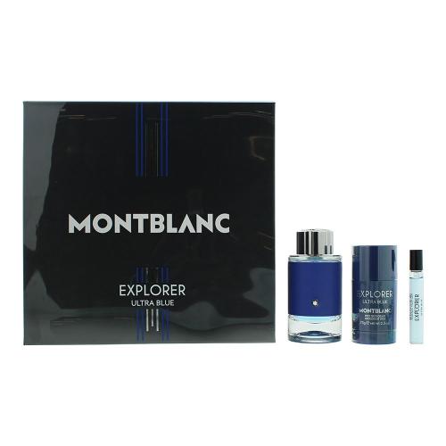 Mont Blanc Explorer Ultra Blue Gift Set 3Pcs For M...