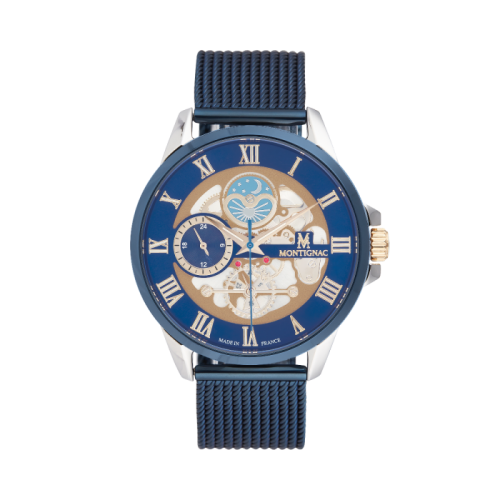 Montignac Men's watch. Blue stainless steel quartz...