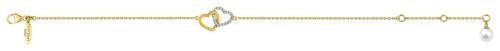 Gold-plated bracelet with pearl and white cubic zi...