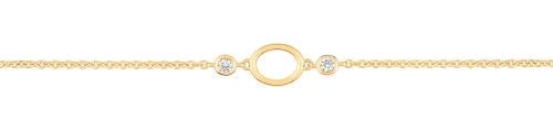 Gold-plated bracelet with white cubic zirconia - D...