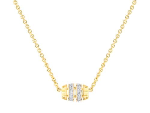 Gold-plated necklace with white cubic zirconia - D...