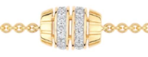 Gold-plated bracelet with white cubic zirconia - D...
