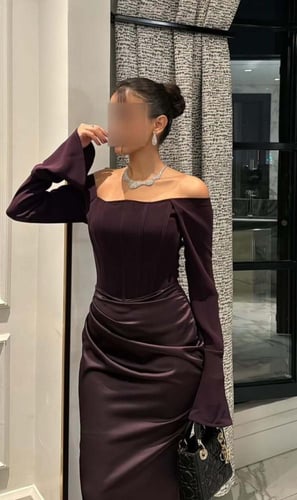 فستان ليلكي انيق ناعم