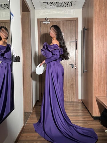 فستان موف بقصة فخمه