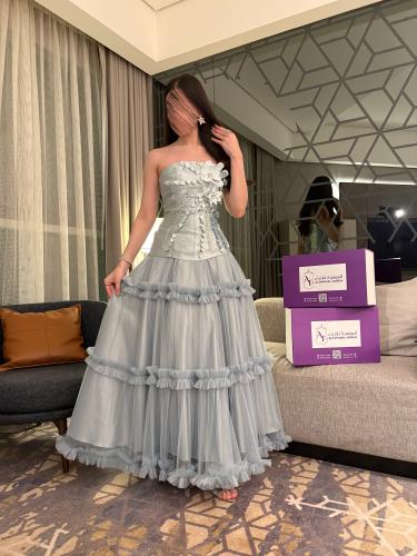 فستان سهره ميكادو مطرز فاخر