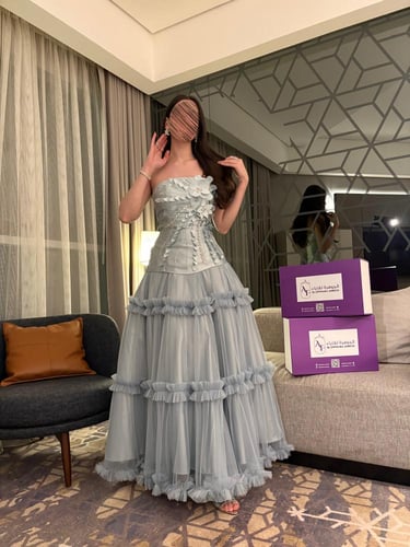 فستان سهره ميكادو مطرز فاخر