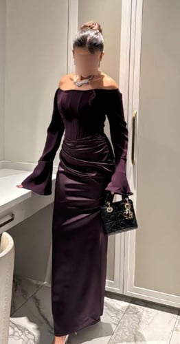 فستان ليلكي انيق ناعم