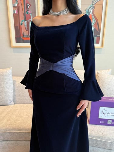 فستان مخمل راقي