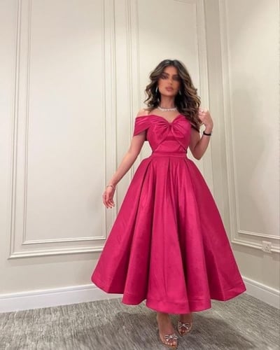 فستان فوشي انيق