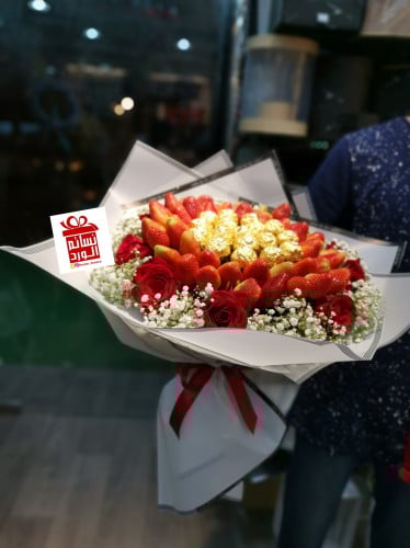 باقة ورد فراولة وشوكلت