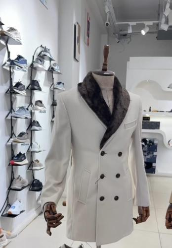 جاكيت رجالي كلاسيكي جوخ قلاب دبل فرو