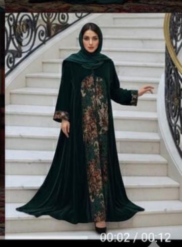 عباية مخمل شيفون