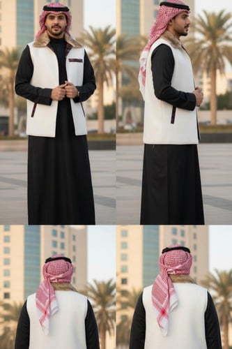 سديري ابيض/اسود /قلاب فرو مبطن