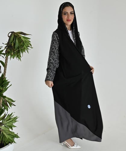 عبايه قماش كريب ليزر خفيف غير شفاف بارد صيفي اسود...