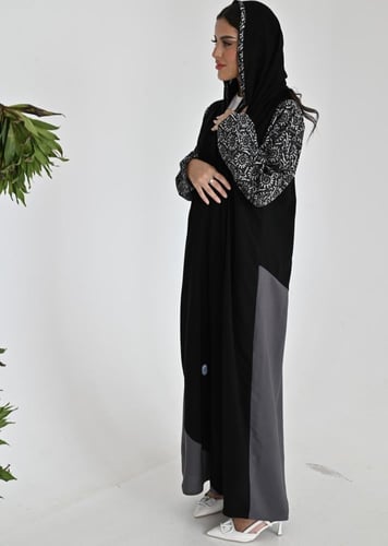 عبايه قماش كريب ليزر خفيف غير شفاف بارد صيفي اسود...