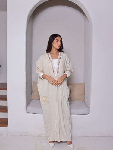 عباية بحرينيه من لينن بيج بكلفة مميزة بالصدف – مود...