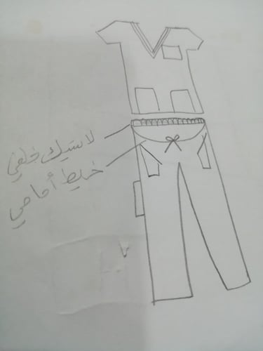 سكراب نسائي كامل فوق+تحت V الرقبه عصري مطور 3 جيوب...