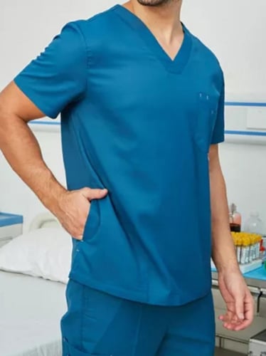 سكراب رجالي مطور كم قصير الرقبهV+2جيب جانبي+وفتحه...