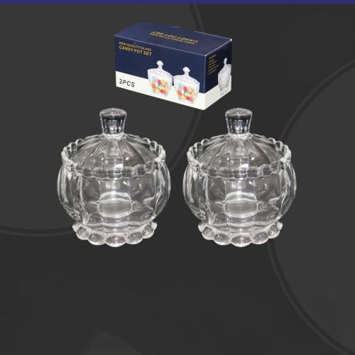 طقم علب تقديم زجاج حبتين