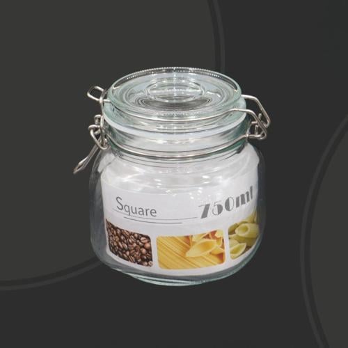 علبة زجاج بغطاء