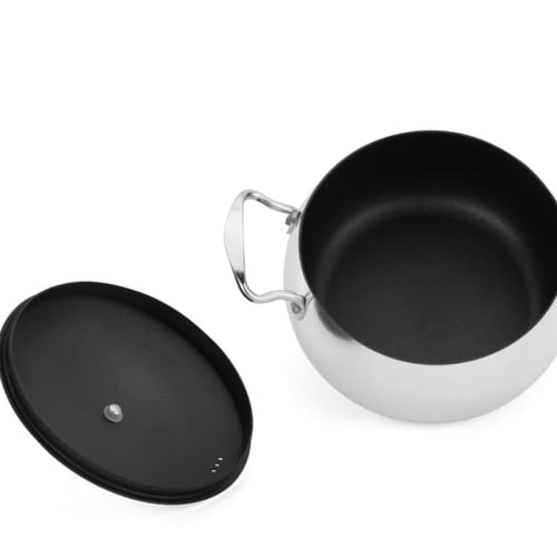 طقم قدور الموقد معدن 5حبات بسطح غير لاصق وسطح خارج...