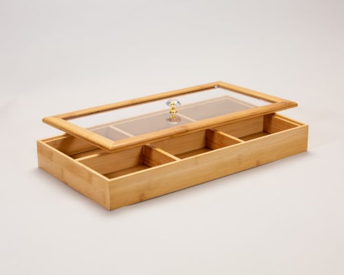 صينيه تقديم خشبيه مقسمه من الداخل 43*23سم