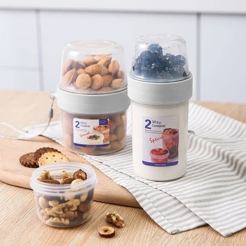 علبة تخزين طعام 2 في 1 (قطعه واحده)