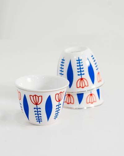 طقم فناجيل قهوه 12 حبه شعبية بعدة الوان